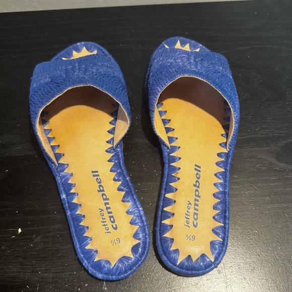 Jeffrey Campbell Woven Raffia Dane Slide Sandals - Picture 4 of 5